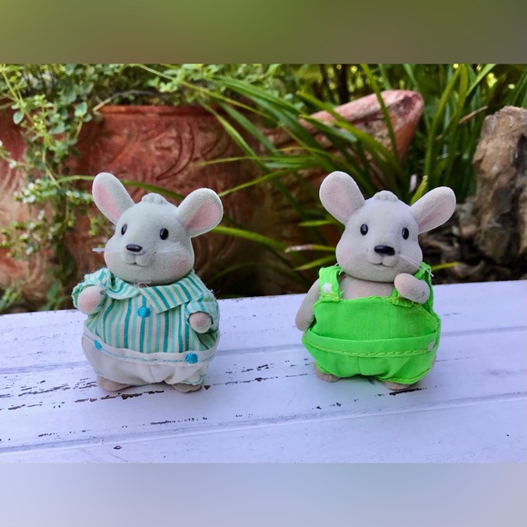 Lil Woodzeez Beaver Family Mouse Kids Felted Flocked Figure Animal Toy Doll - Picture 9 of 14